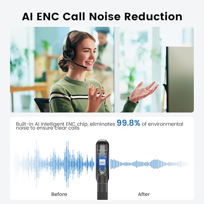 EKSA H3 Trucker Bluetooth Headset V5.4, Wireless Headphones