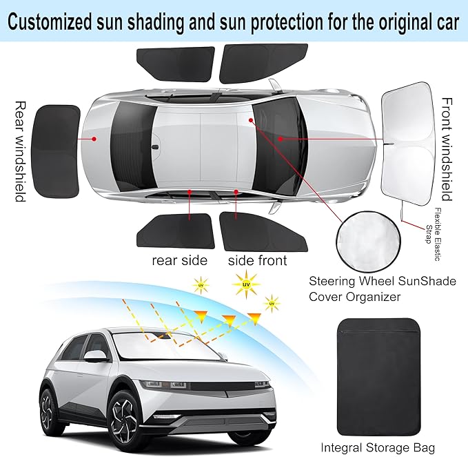 TINGLU Window Shades for Hyundai Ioniq 5 2022-2024 2025 Accessorie Car Side (...