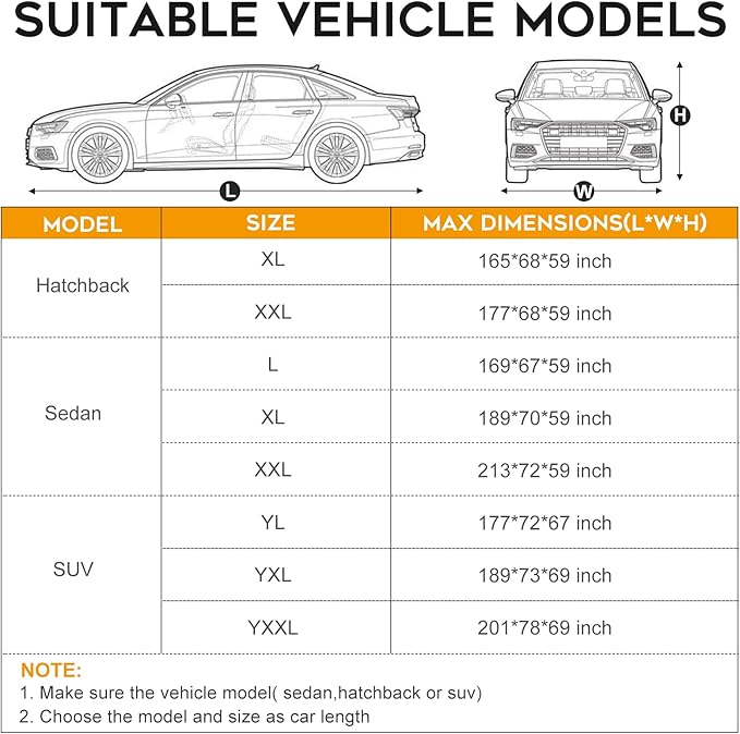 Waterproof Hatchback Car Cover: 6-Layer Protection from Rain, UV & Dust