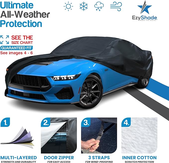 EzyShade 10-Layer Waterproof Sports Car Cover. See Vehicle Size-Chart