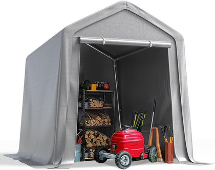 Quictent 6x8FT Small Storage Shelter Portable Shed with Roll-up Door&Vents