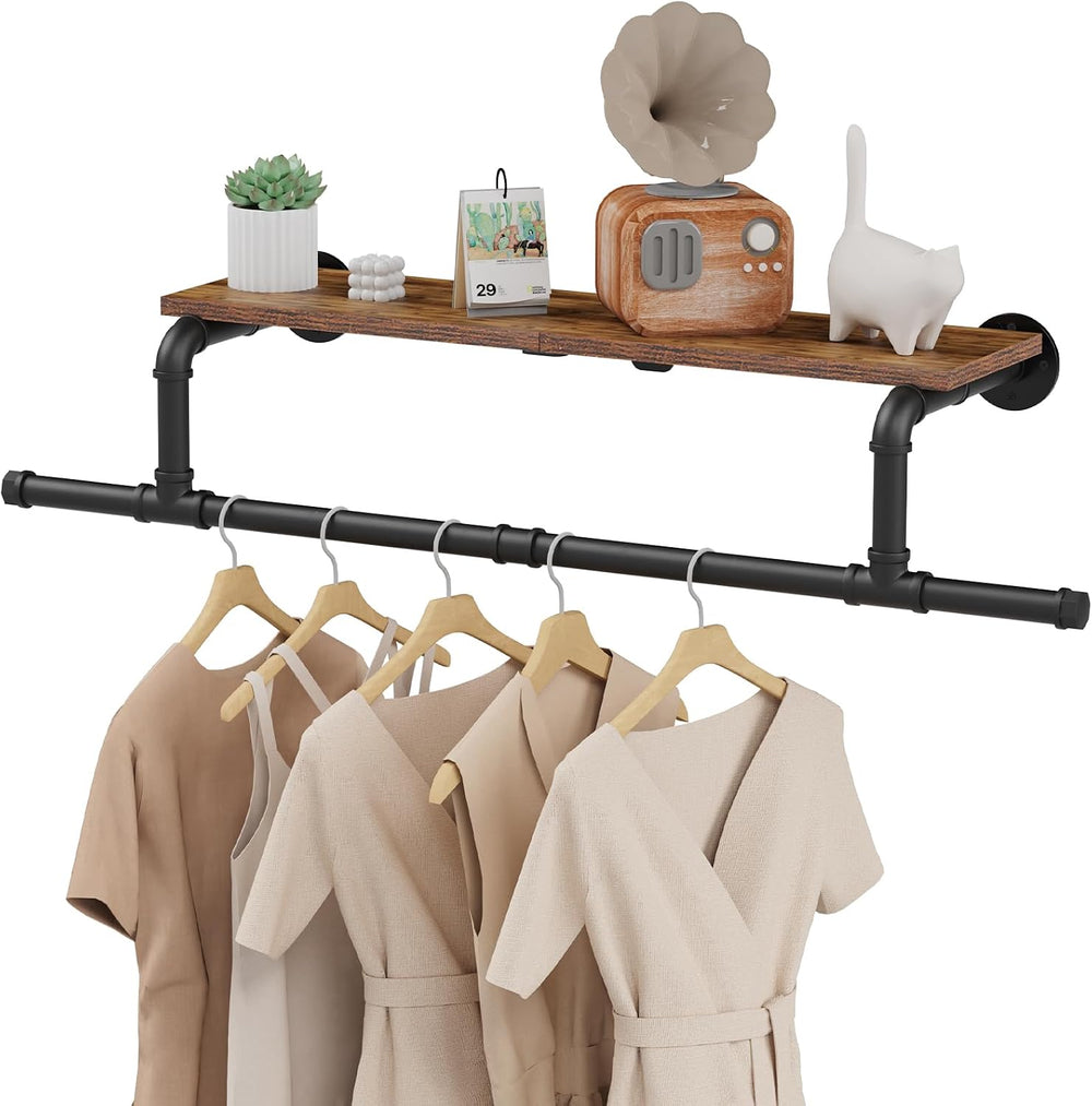 Wall Mounted Garment Rack,Clothing Hanging Rod,37.6×10.2×5.9 In