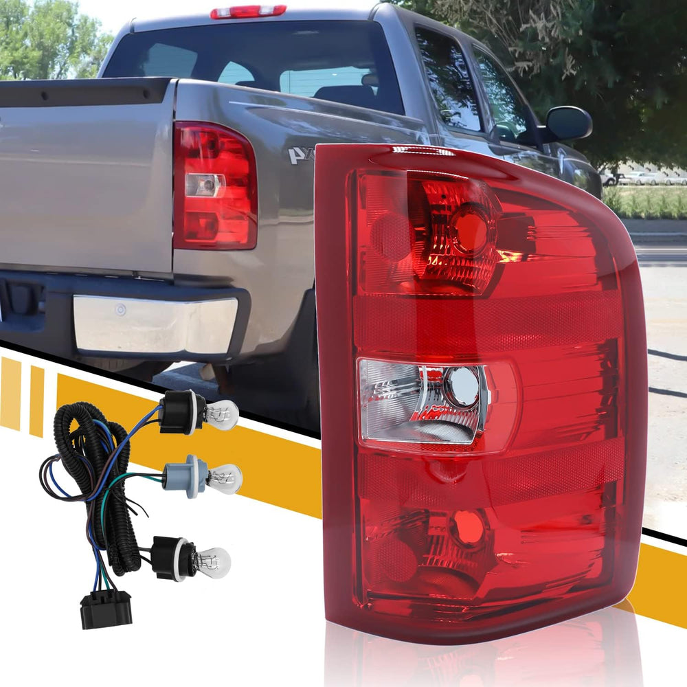 Tail Light Assembly Compatible with Chevy Silverado 07-13 1500 | 07-14 2500 H...