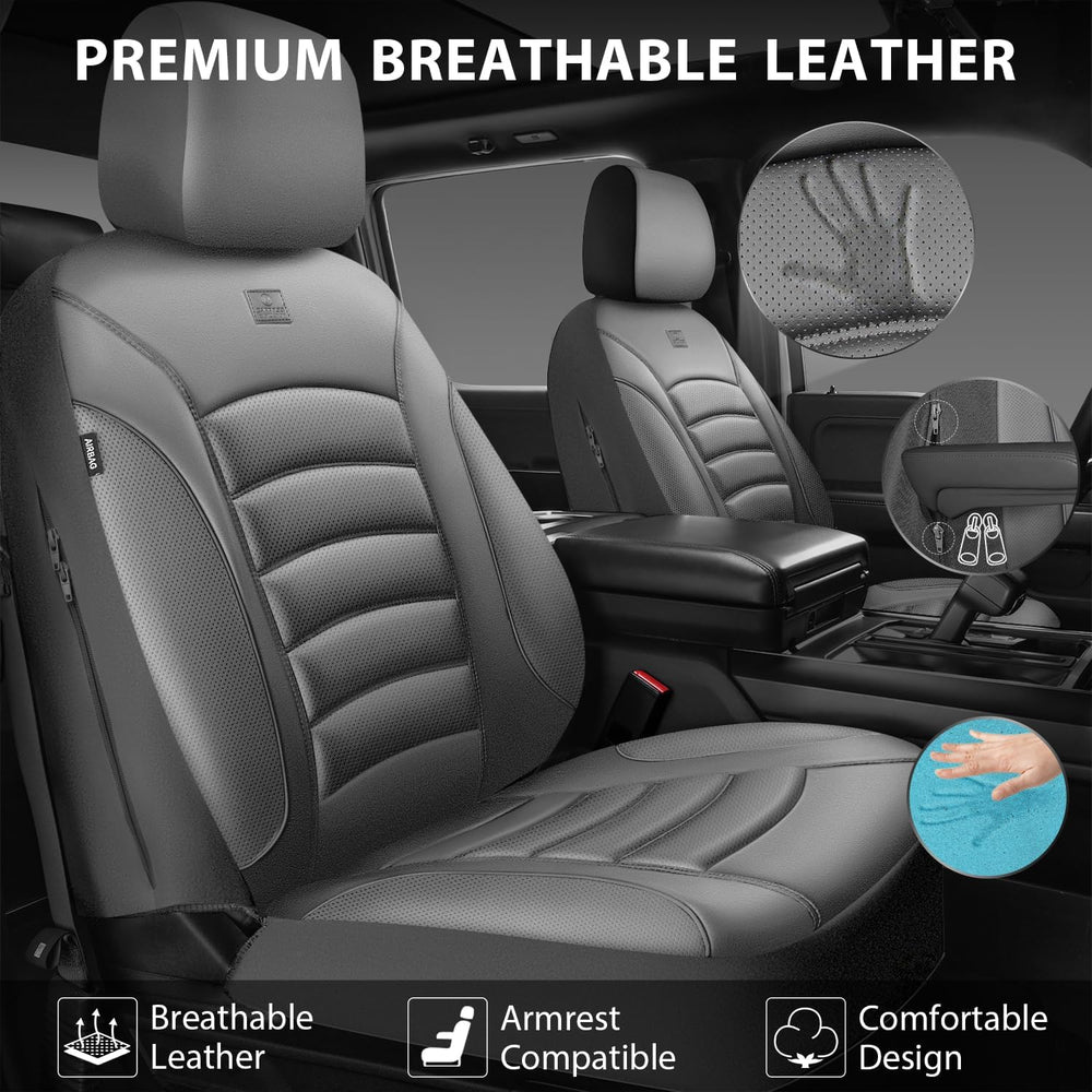 CAR PASS 3D Foam PU Leather Car Seat Covers, Universal Seat Covers Front 2 fo...