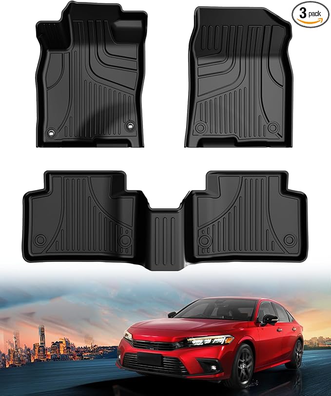 Floor Mats Fit for 2016-2021 Honda Civic Coupe/Sedan/Type R/Hatchback, TTX
