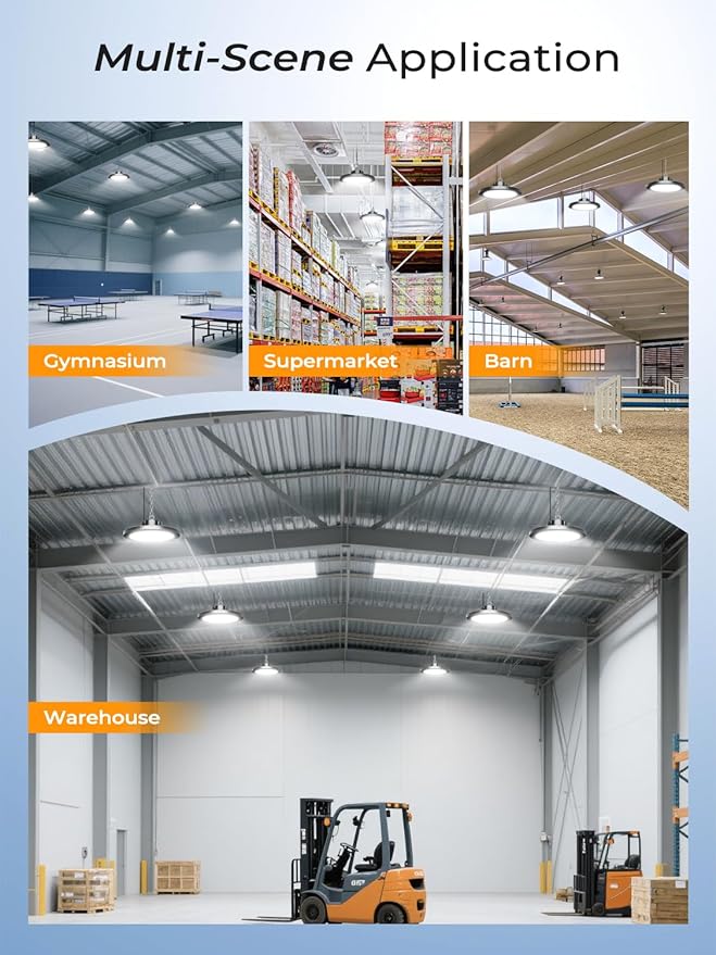 250W UFO LED High Bay Light, 37500LM Super Bright Industrial UFO High Bay LED