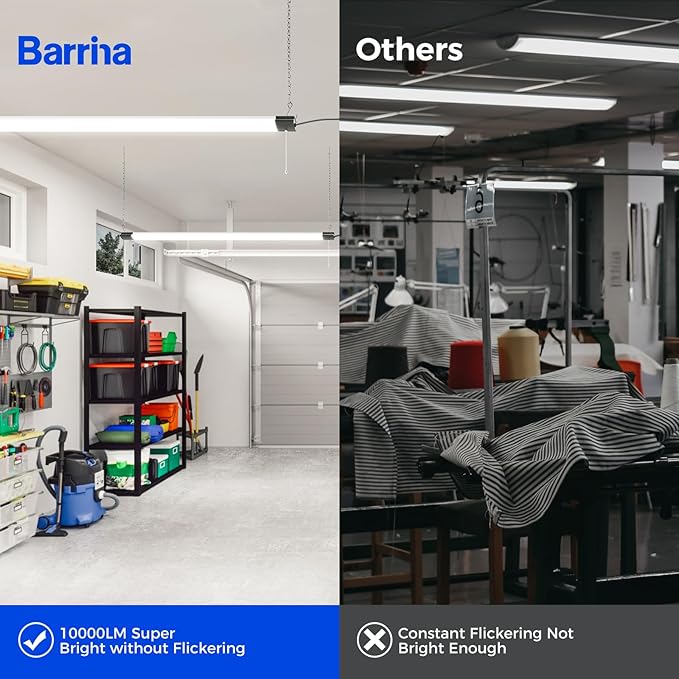 Barrina BS84 LED Shop Lights for Workshop 4FT, 5000K Utility Shop Lights (6 P...