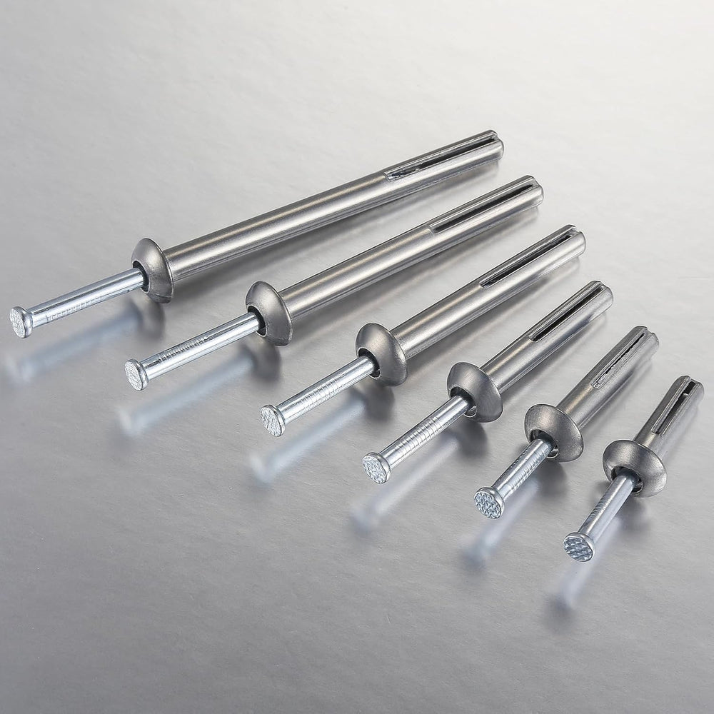 Wensilon 1/4x2 Hammer Drive Nail in Anchor (100pcs per Box) Cement hammering ...