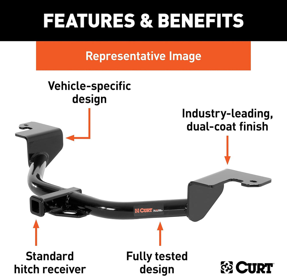 CURT Manufacturing 120383 Class 2 Trailer Hitch with Old-Style Ball Mount, Pi...