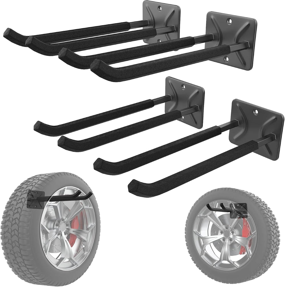 WALMANN Wall Mount Garage Hooks, 12-inch Tool Hooks for Hanging, 4-Pack
