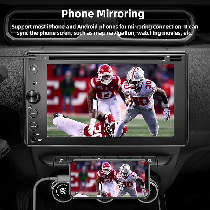 Double Din Car Stereo with CD/DVD Player Apple Carplay & Android Auto, 6....