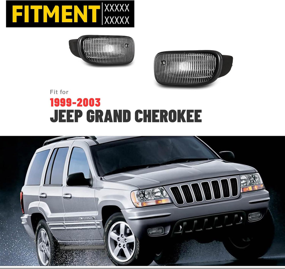 Fog Lights Assembly for JEEP Grand Cherokee 1999-2003 with Bulbs H12 12V53W
