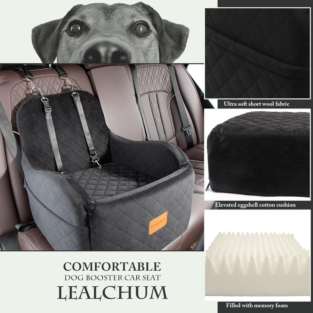Lealchum Dog Booster Car Seat for Small/Medium Dogs Up to 35lbs,Elevated Cush...