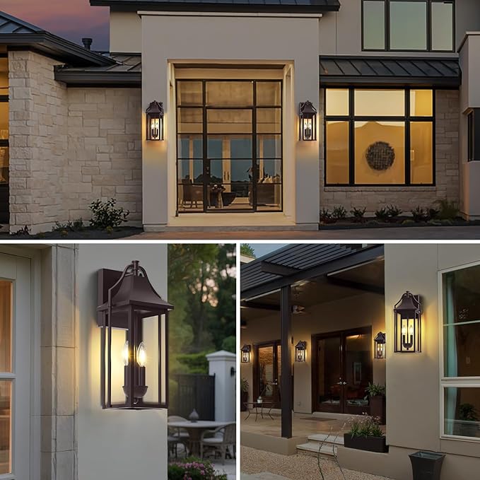 Outdoor Wall Sconce Fixtures, Dusk to Dawn Patio Lights Waterproof