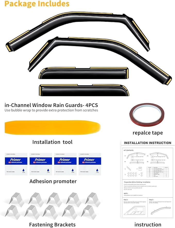 in-Channel Window Rain Guards Fit