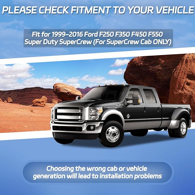4 PCS Rain Guards Fit for 1999-2016 Ford F250 F350 F450 F550 SuperCrew Super