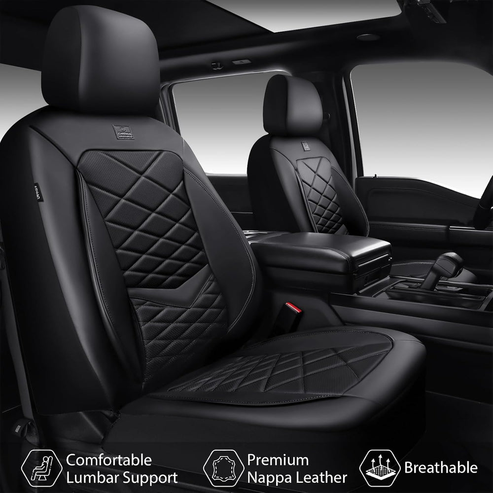 CAR PASS Luxury Nappa Leather Seat Covers Full Set, Water Resistant Faux Leat...