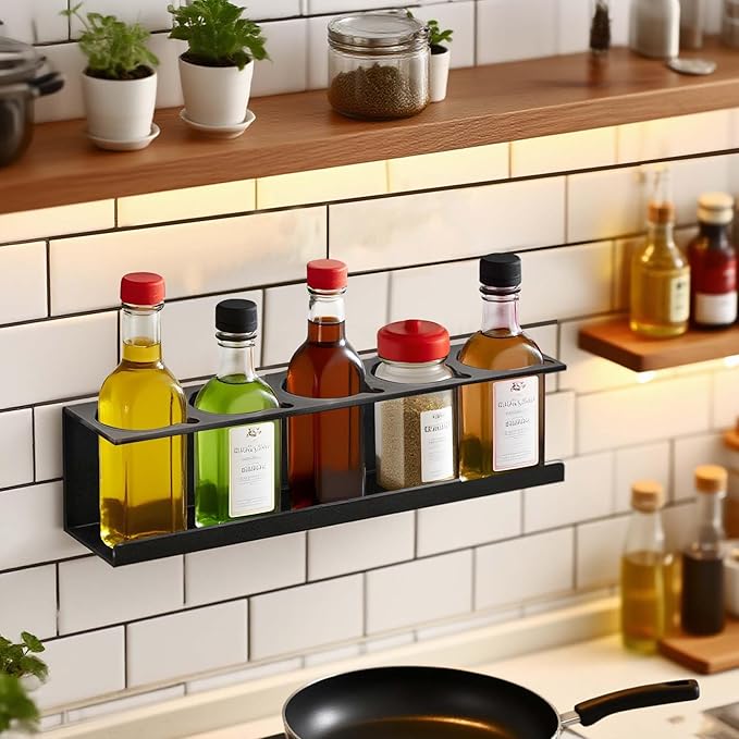 Wall-Mounted Spray Can Holder Rack Organize, 4 Pack Black Steel Aerosol Can
