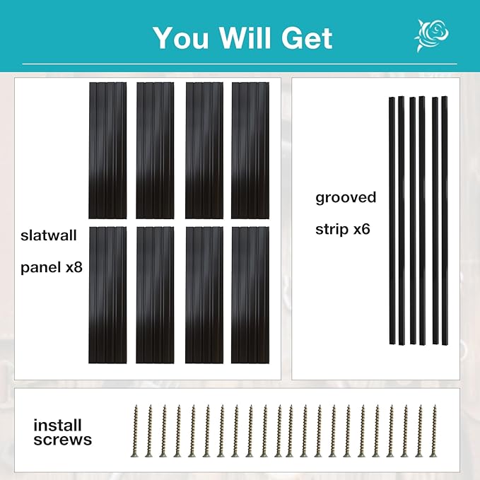 NeatiEase Slatwall Panel Wall Storage Systems, 4 x 8ft Slat Wall Paneling