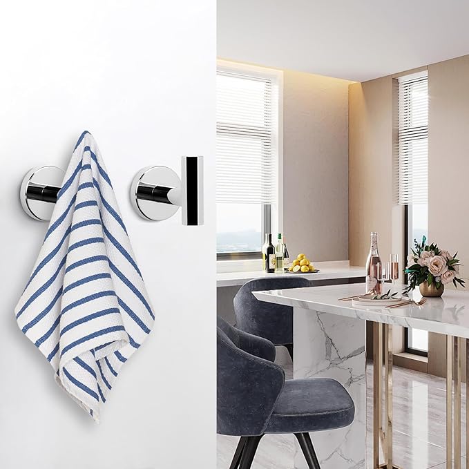 NearMoon Bath Towel Hooks- SUS 304 Stainless Steel Robe Hook Holder, Heavy Du...