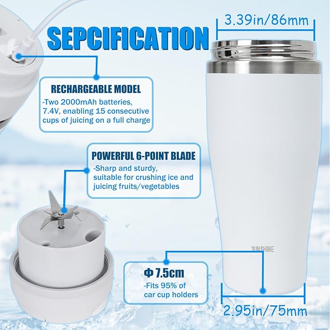 Ice Shave 2-in-1 Stainless Steel Vacuum Tumbler & Cordless Blender - 28oz