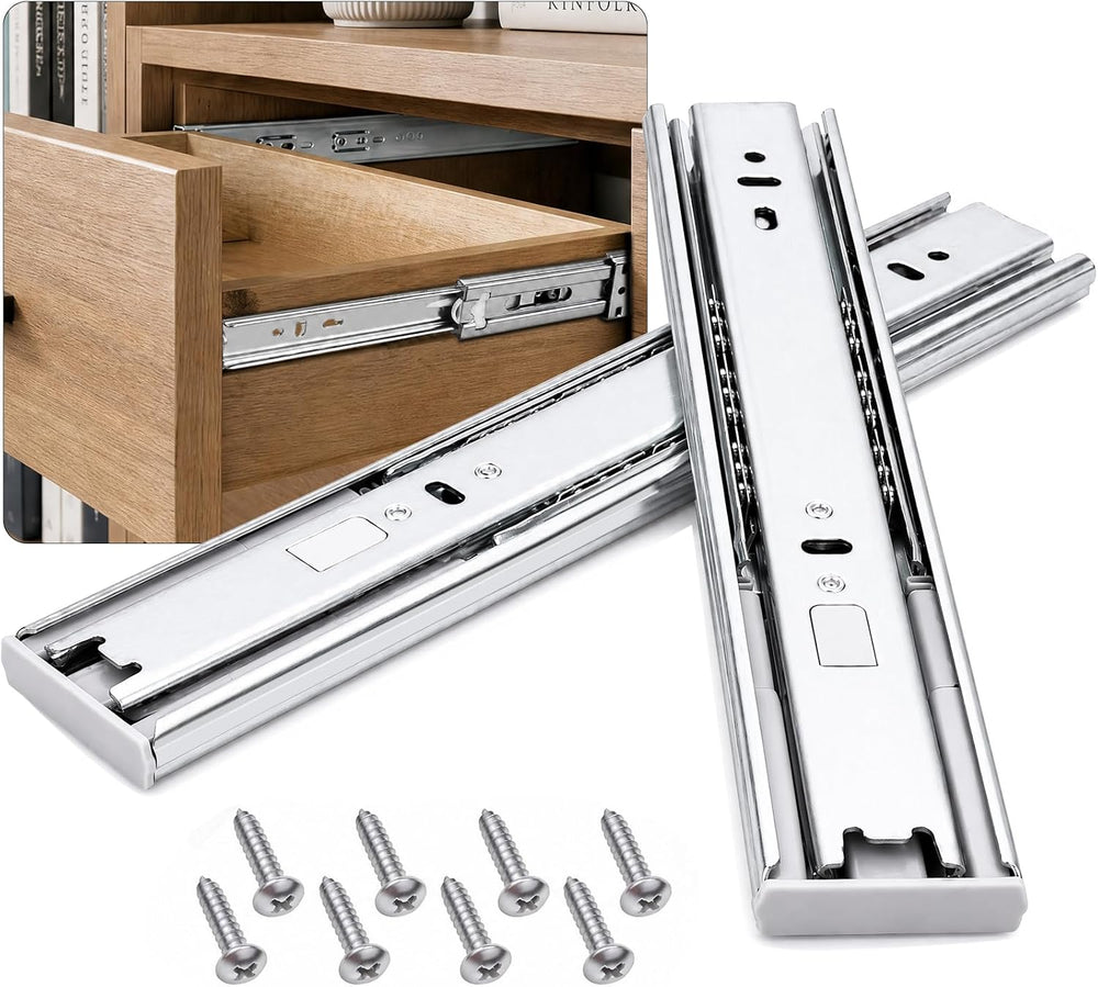 10 inch Soft Close Drawer Slides 6 Pairs (12 Pcs) Heavy Duty Cabinet Side Mou...