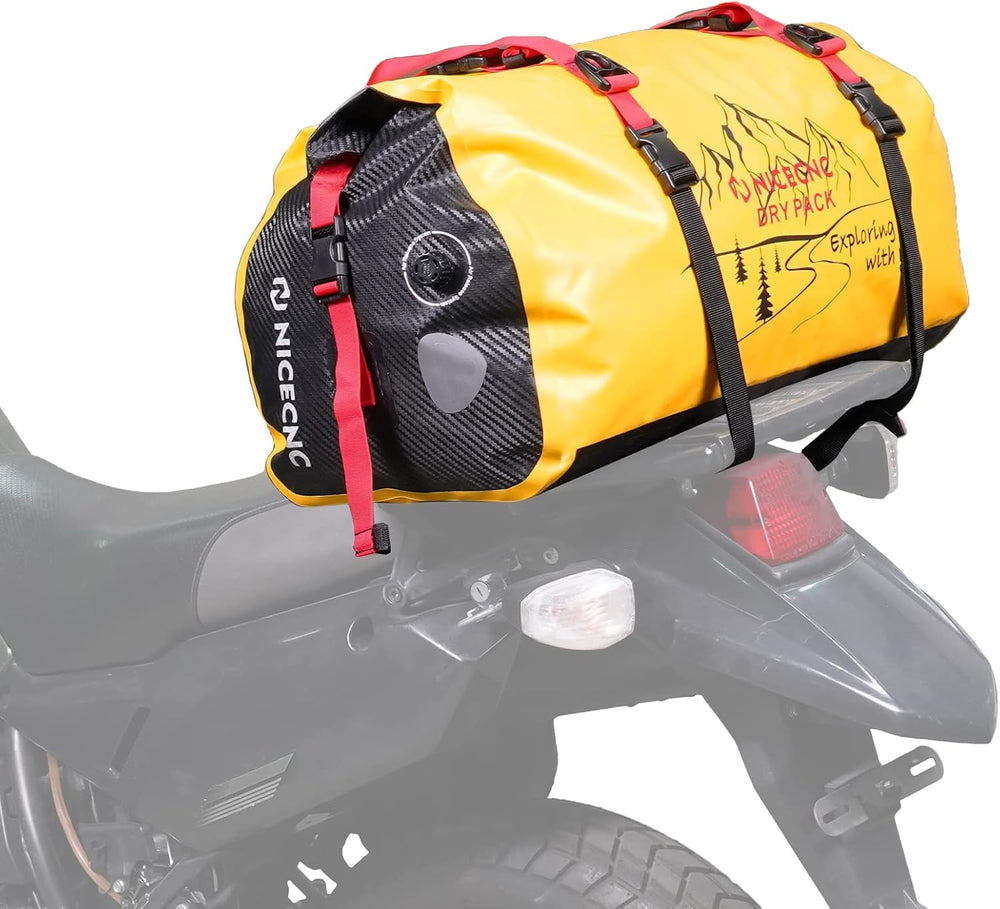 NICECNC Waterproof Motorcycle Dry Duffel Bag 66L, 500D PVC Motorcycle Tail Ba...