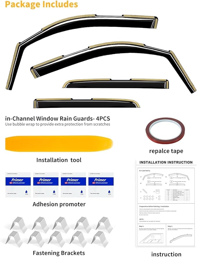 in-Channel Window Rain Guards Fit