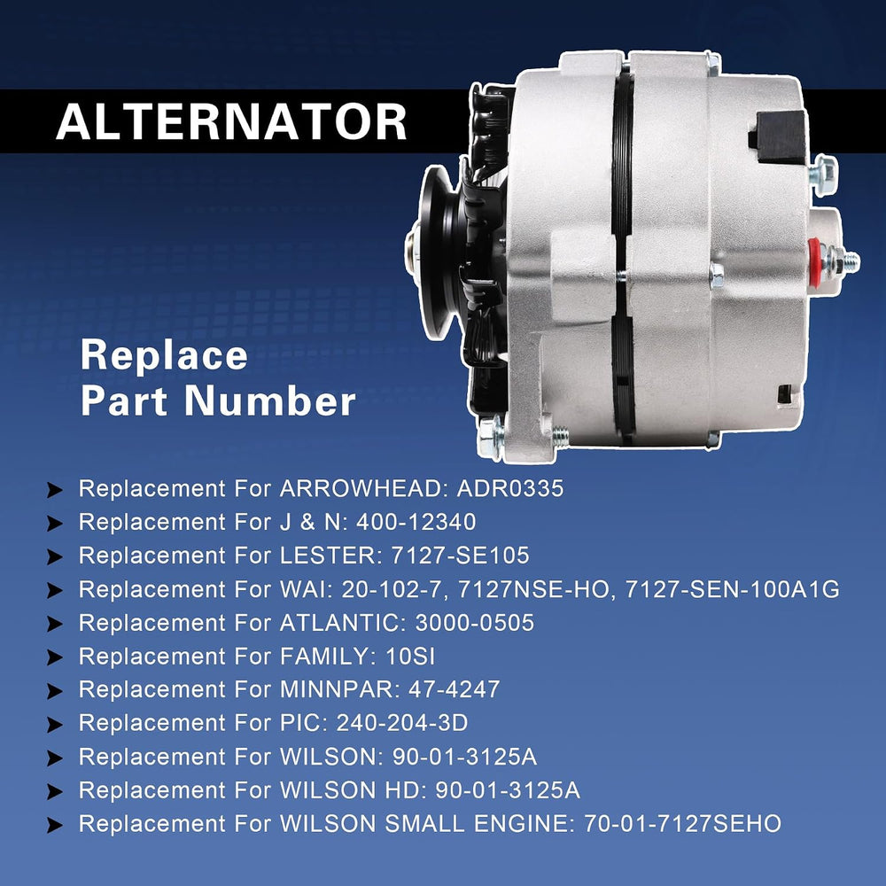 Alternator High Output 105Amp 1-Wire 10SI Self-Exciting Replacement For SBC B...