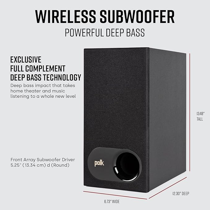 Polk Audio Signa S2 Sound Bar & Wireless Subwoofer – Exclusive VoiceAdjust