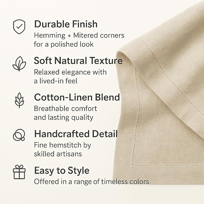 Pumpkin Table Runner 120 Inch–Cotton Linen Hemstitch Farmhouse Table Runner 1...