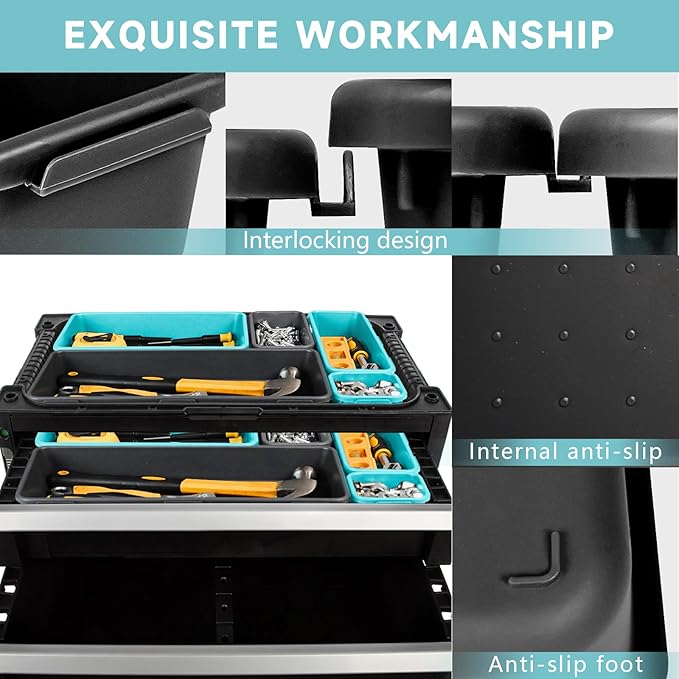 Tool Box Organizer Tray, Toolbox Desk Drawer Organizer, Tool Box Tray, Toolbo...