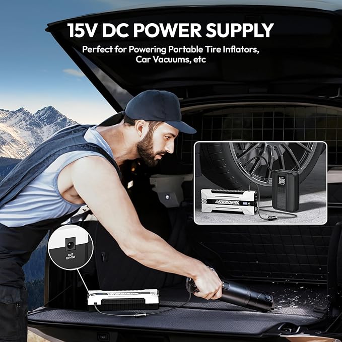 YESPER 4120A Jump Starter, 12V Car Battery Jumper Starter Portable, 26800mAh