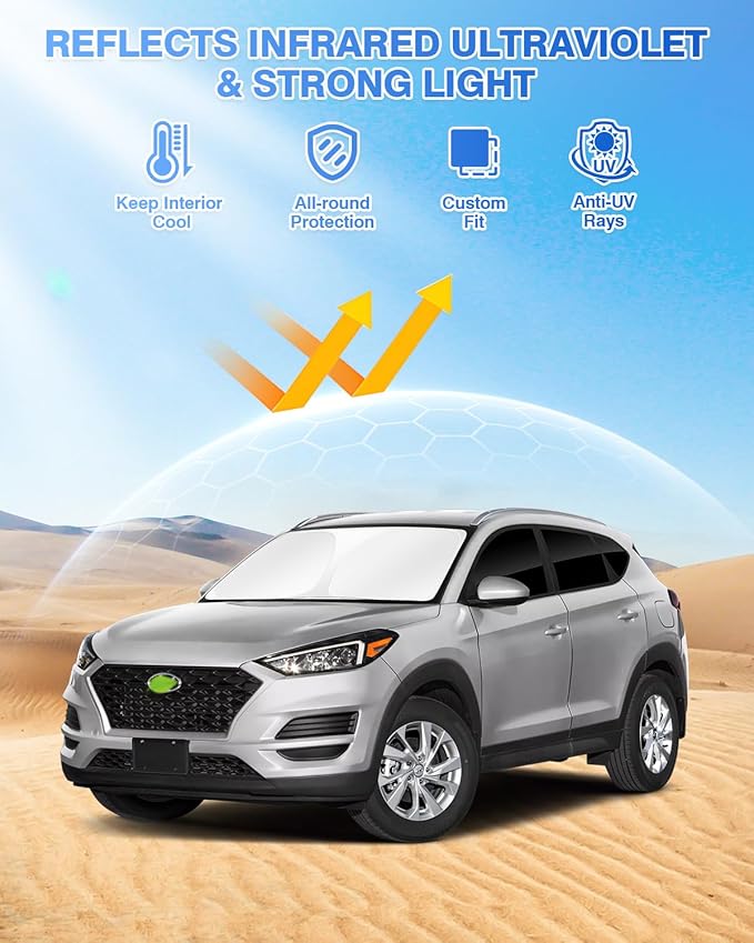 Sunshades for Hyundai Tucson 2016-2021 Accessories Windshield Sun Shade Side ...