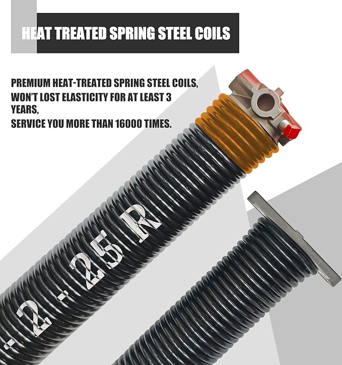 Garage Door Torsion Spring Set, Pair of 2" Electrophoresis Coated Garage...