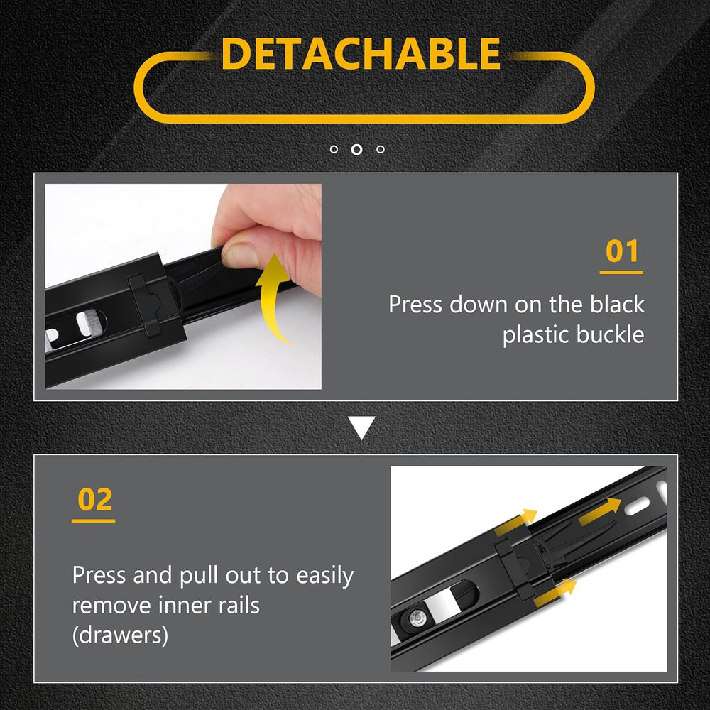 12 inch Ball Bearing Drawer Slides 6 Pairs (12pcs) - 100LB Capacity, Full Ext...