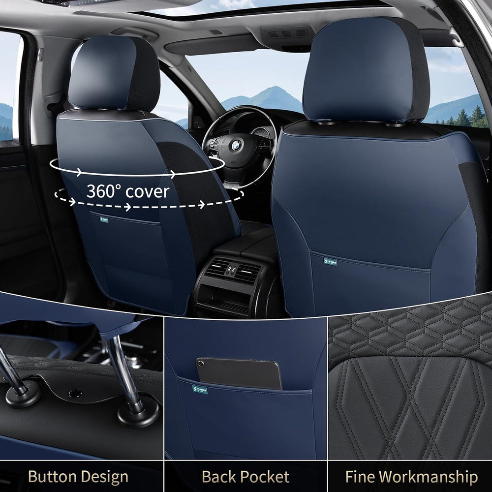 FLORICH Leather Front Car Seat Covers Waterproof Durable Front Seat Protector...