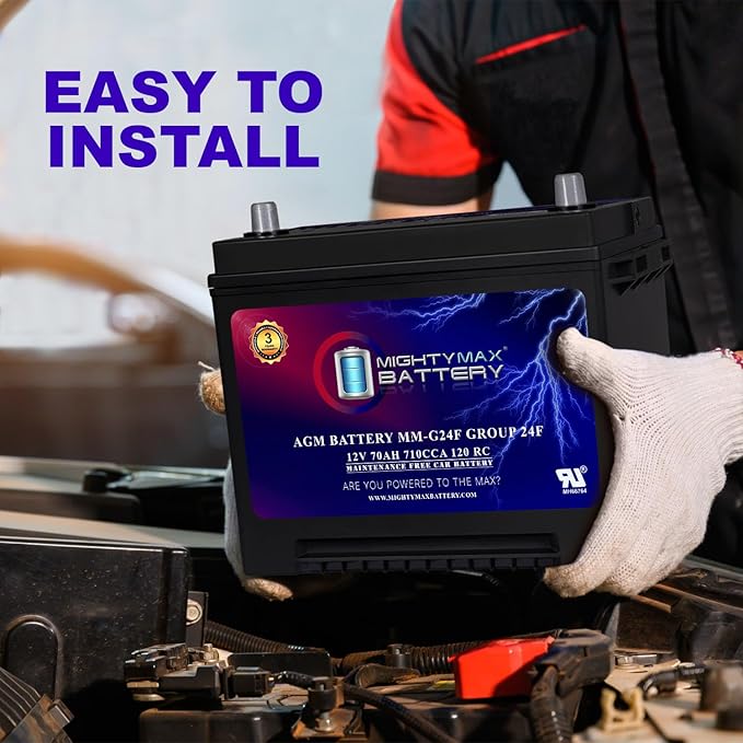 Mighty Max Battery MM-G24F Start and Stop Car BCI Group Size 24F 12V 70Ah