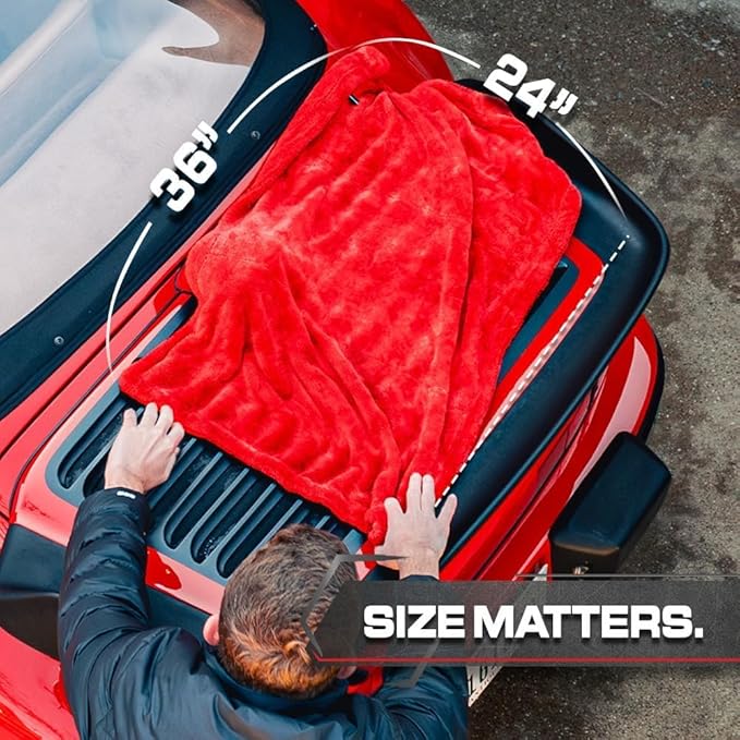Blackline Car Drying Towel - 2ft x 3ft XL-Popular Pick Among Detailing Pros -