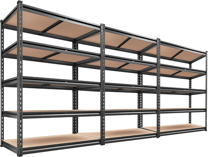 REIBII 2000LBS Garage Shelving Heavy Duty 72''H Storage Shelves 5 Tier Heavy (3 Pack)