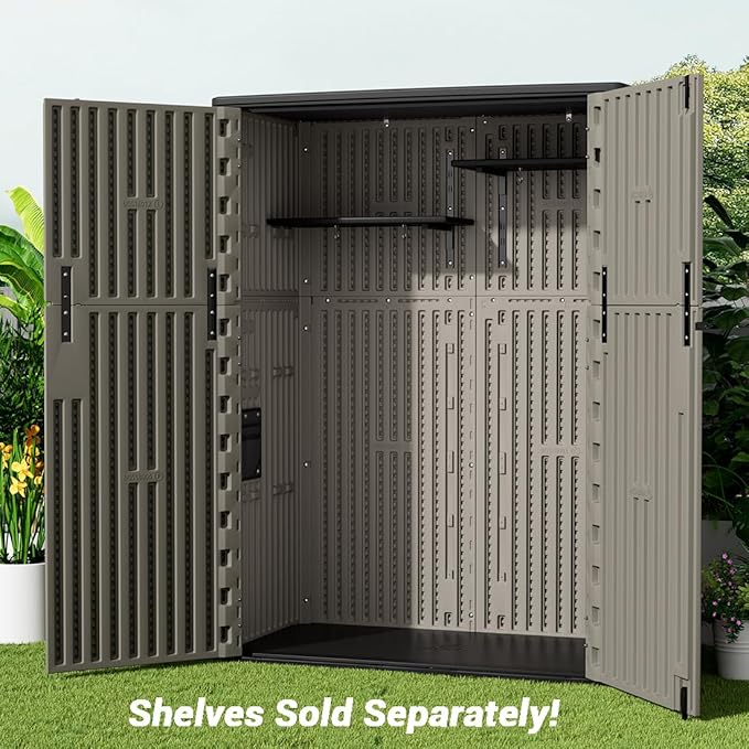 KINYING Outdoor Storage Cabinet Waterproof, 57 Cu.ft Resin Vertical Outdoor