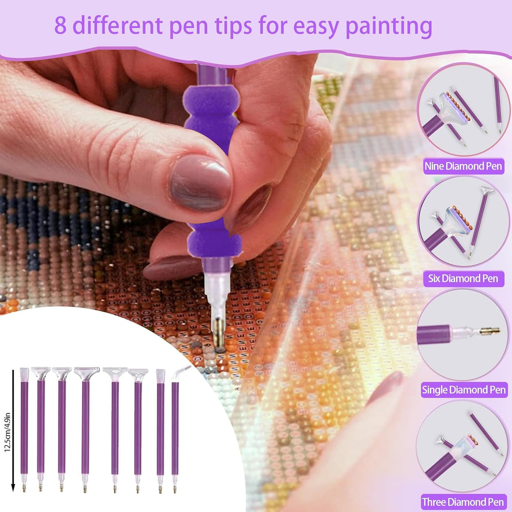 DNSGOOR 186Pcs Diamond Art Accessories Kit with A4 LED Light Pad