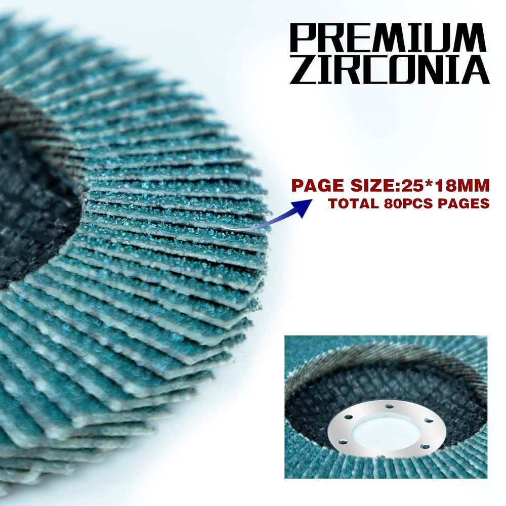 Sali 20 Pack Zirconia Flap Disc 40 Grit 4.5" x 7/8-Inch Sanding Disc Bev...
