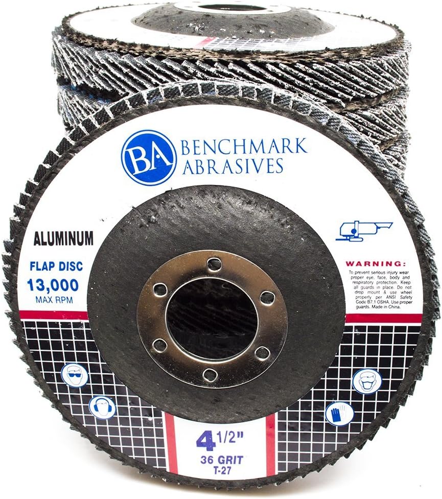 Benchmark Abrasives 4.5" x 7/8" Premium Stearate Coated Type 27 Fla...