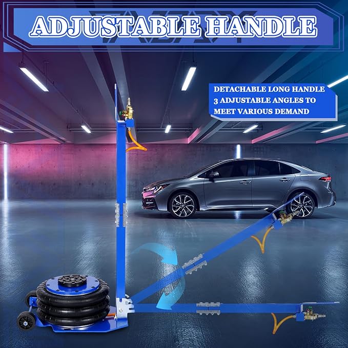 5T Triple Bag Air Jack 11000lbs Pneumatic Jack 3s Fast Lift Up 16in Airbag Jack