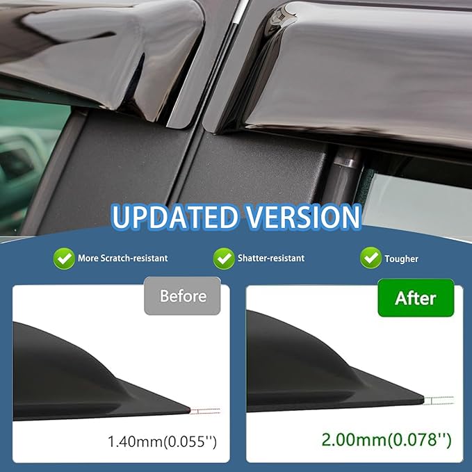 4PCS Rain Guards Fit for Honda Odyssey 2005-2010, Front & Rear Window Visors