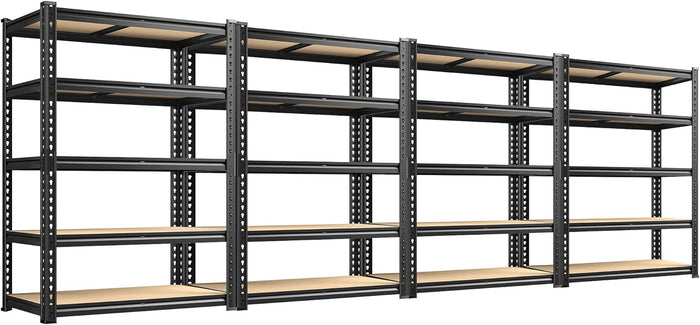 72.12" H Garage Shelving, Storage Shelves Load 2100LBS, 5-Tier Adjustable (4 Pack)
