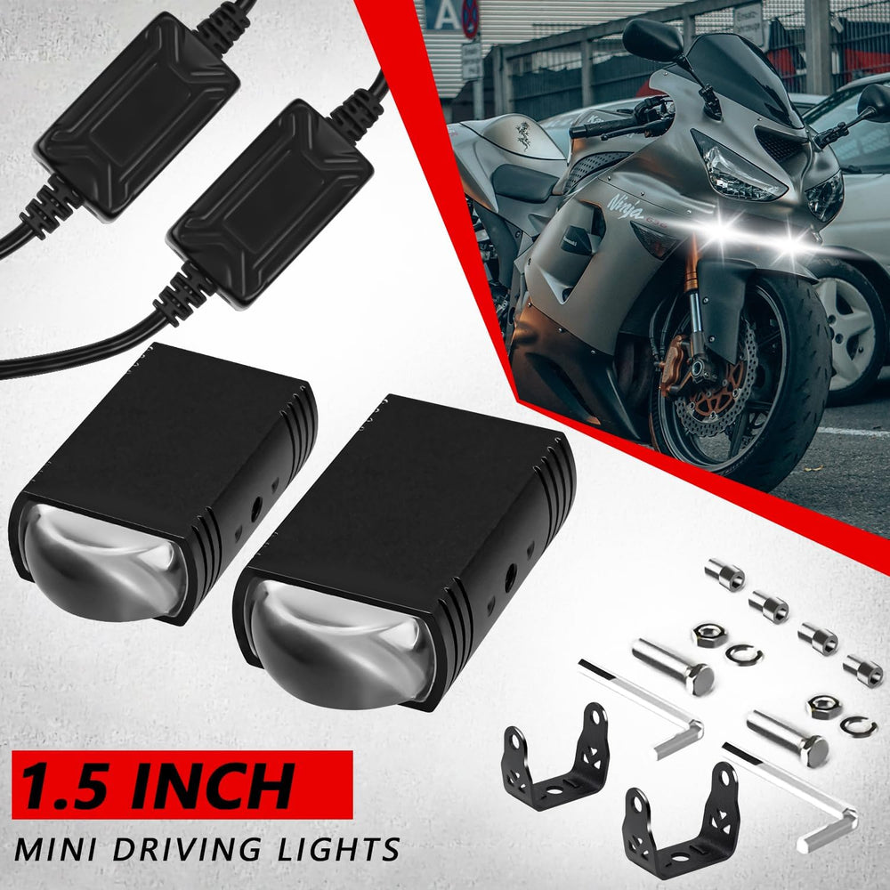 Motorcycle Driving Lights 3 Modes Hi/Lo Beam Sport Front Grille LED Lights