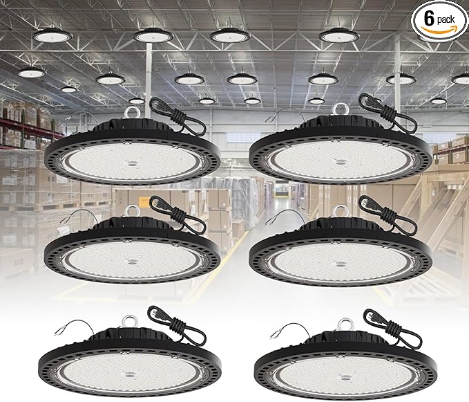 6 Pack UFO LED High Bay Light 150W, 21000 LM, 5000K