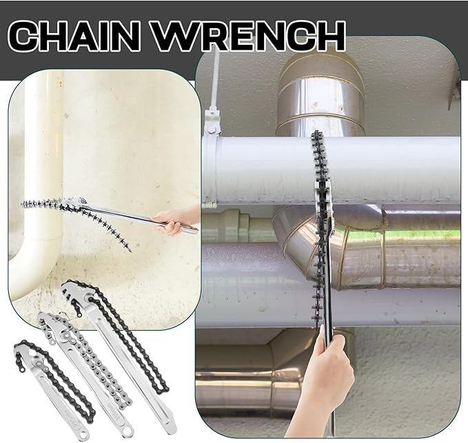 Lasnten 3 Pcs Large Reversible Chain Oil Filter Wrench